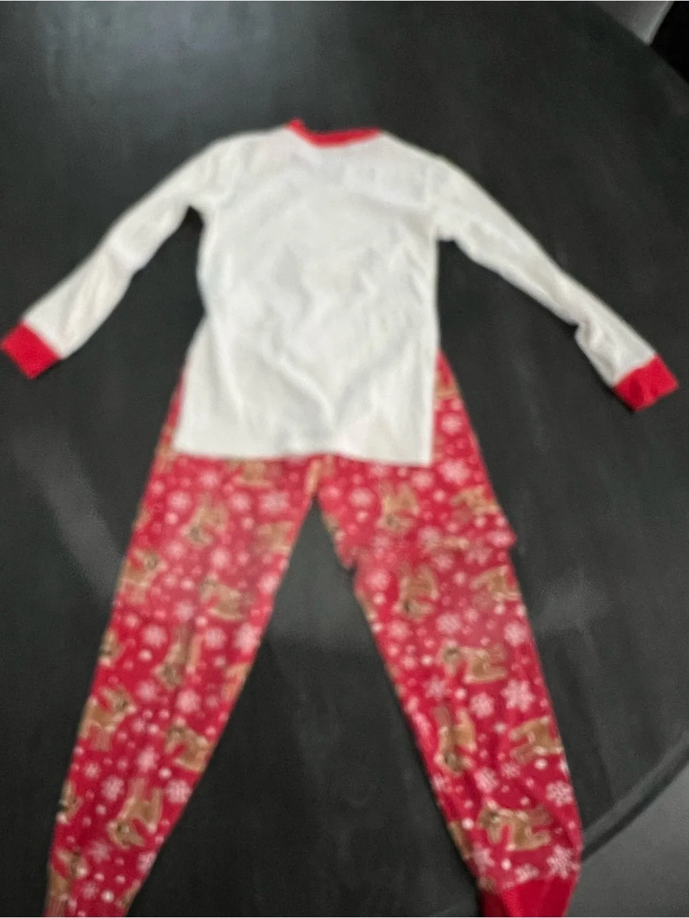 Sara's Prints White & Red Reindeer Personalized Kids Pajama Set